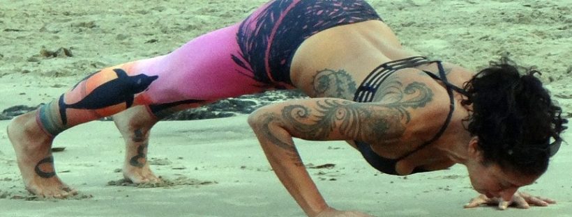 yoga on beach